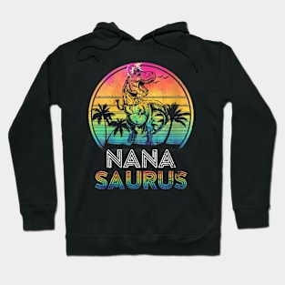 Nanasaurus Dinosaur Nana Saurus Family Matching Tie Dye Hoodie